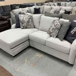 Dellara - Sectional - Pearl Silver / 2-Piece Sectional with Left-Arm Facing Chaise
