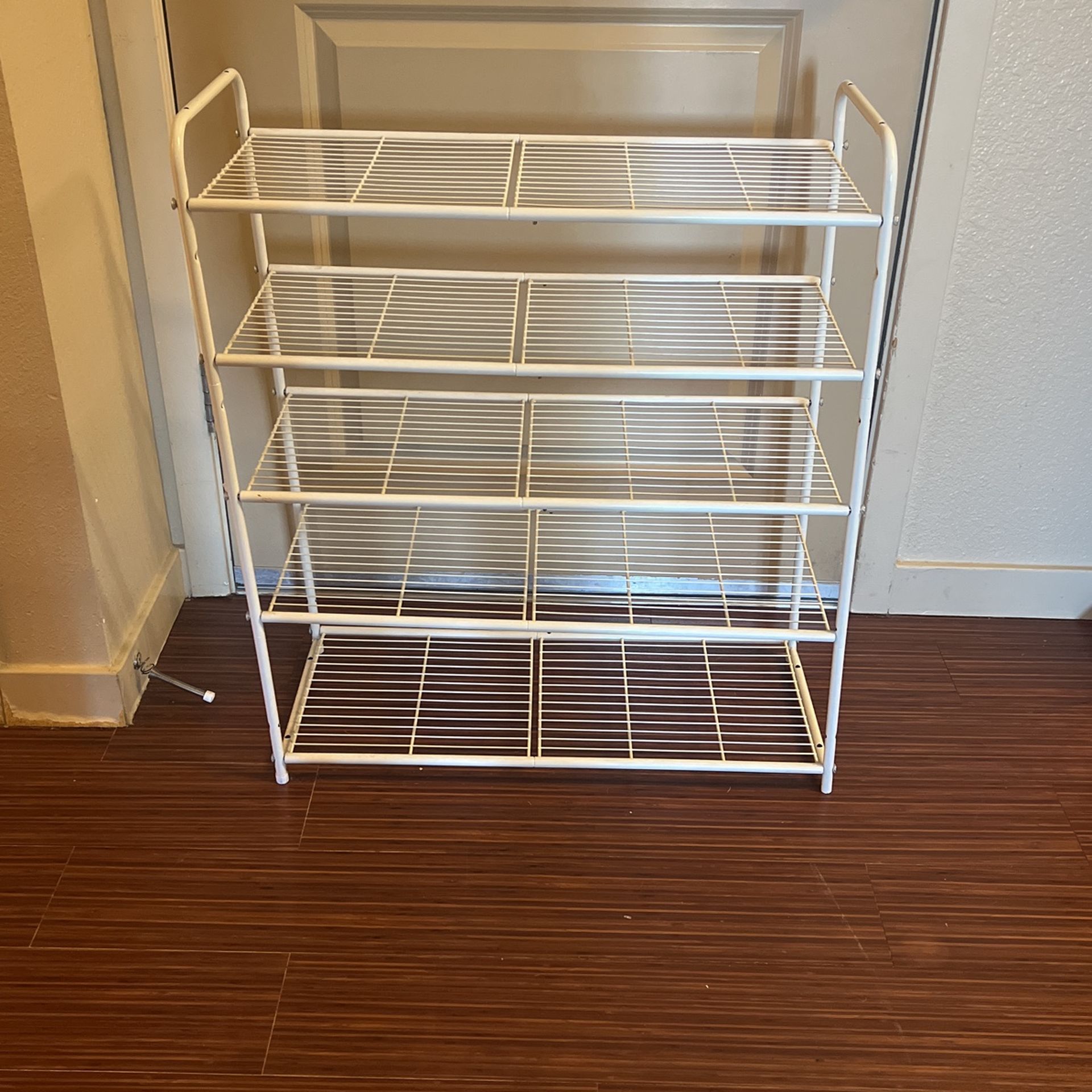 White 5 tier Shoe Rack