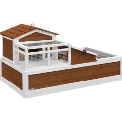 3-Room Tortoise Habitat House~NEW IN BOX~ w Balcony & 2 Stories, 44"x25.5"x25"~Coffee ($267 @ Target)