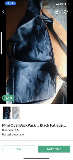 Mini oval backpack black fatigue