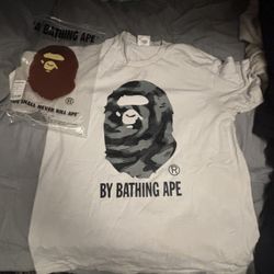 White Bape Tee Size Large 