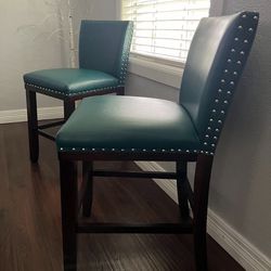 Turquoise  Leather Chairs 