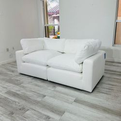 Free delivery loveseat Grant white 78” modular available brand city furniture