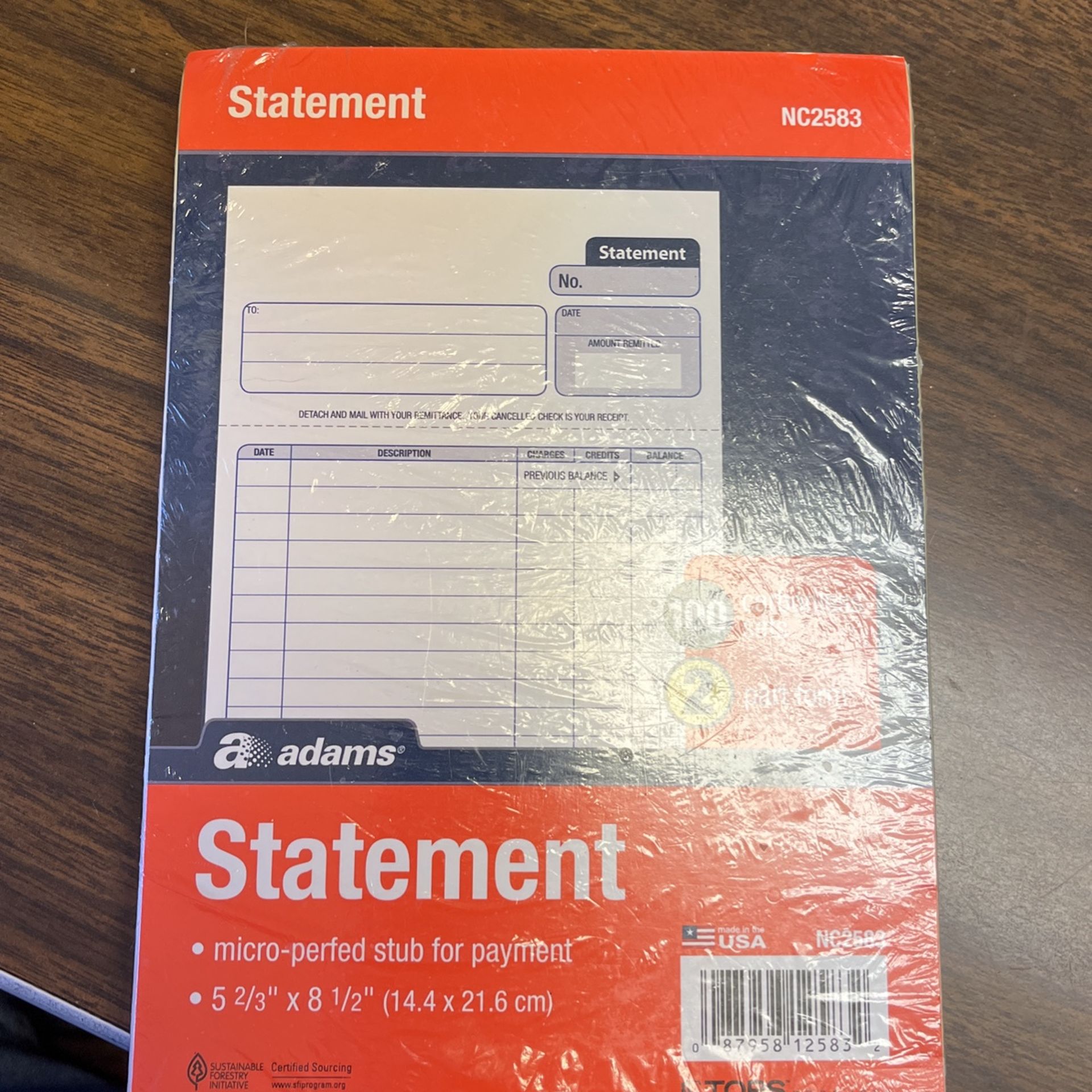 Adams Statement 100 Carbonless Set