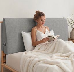 Upholstered Headboard Queen Size, Easy Assemble, Bed Frame Mount Supportive Cushion with Removable & Washable Cover, Works with Metal/Wood Frame Beds/