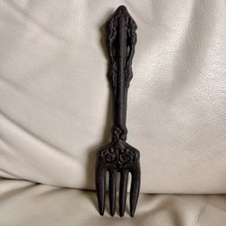 Decorative Cast Iron Fork Wall Hook - Dark Brown