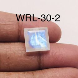 White Rainbow Moonstone Facetted Cut Stone Square Shape Gemstone-WRL-30-2