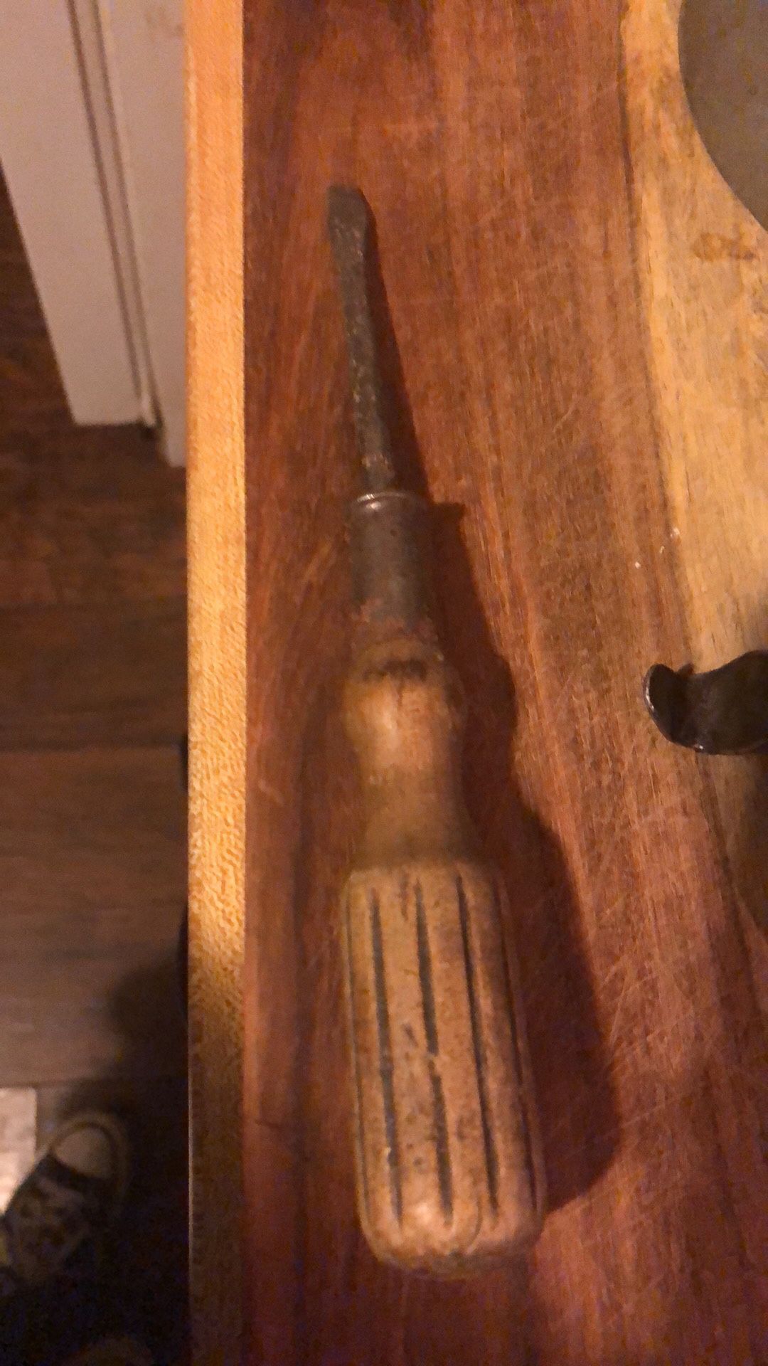 Vintage wooden handle flat head screwdriver