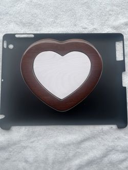 Mohagany Heart Shaped Wood Box With Wooden Heart Insert