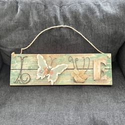 “Love” Rustic Style” Wood Wall Hanging Decor