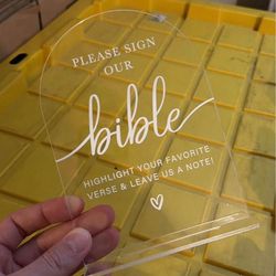 Table numbers & bible sign