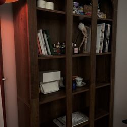 Tall Oak Display Shelf Storage 