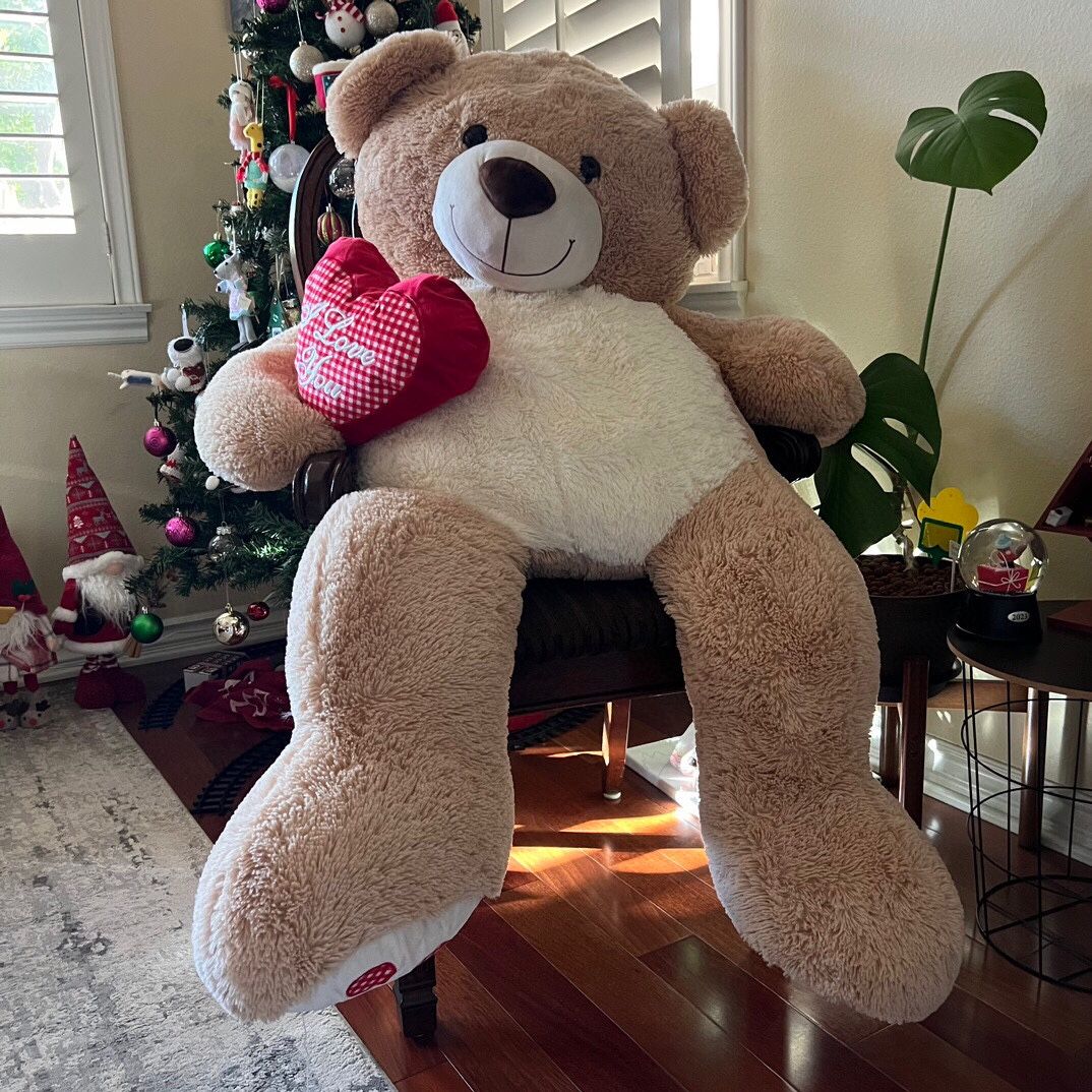 Giant Teddy Bear 51in Holding An I Love You Heart Plush For Gifts