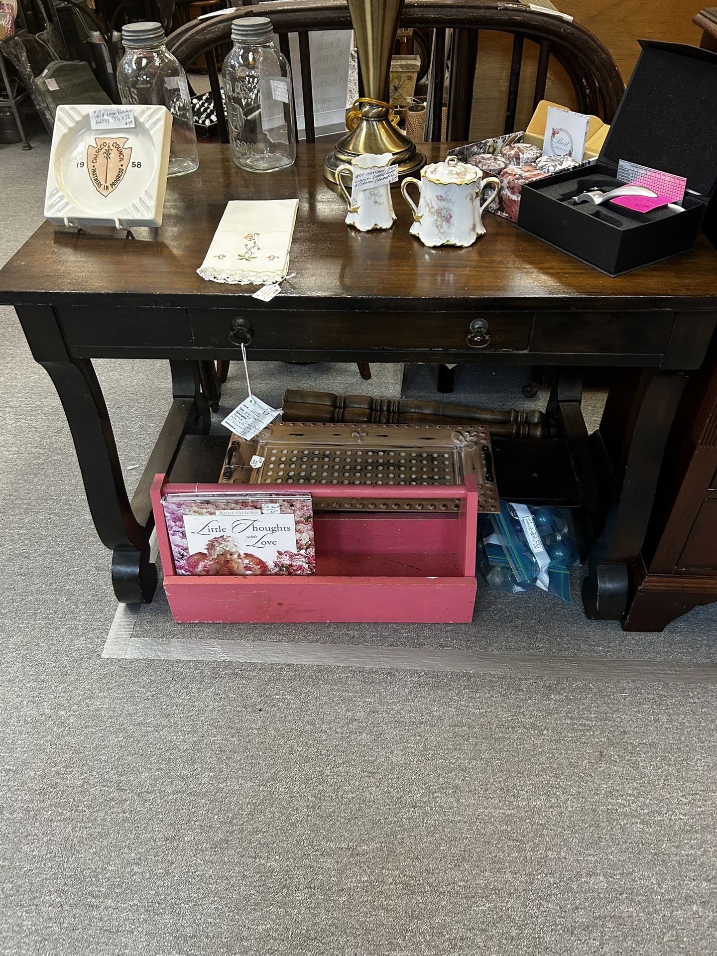 Antique solid, mahogany library table