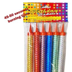  6 Pcs Of colored Flame Sparkling Candles for Birthday  Party, Wedding, Show Decorations, nightclubs, Bottle Seevice