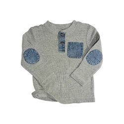 Arizona Jean Co Boys 24M Gray With Denim Accents Long Sleeve Shirt, SMOKE FREE!