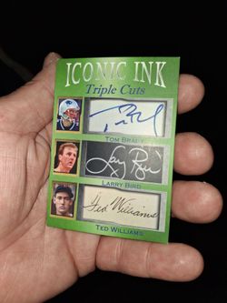 VINTAGE ICONIC INK TRIPLE SIGNED CARD
