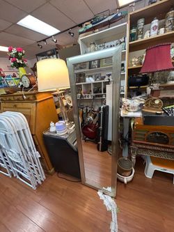Tall Framed mirror silver