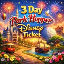 3 Day Park Hopper Disney Ticket 