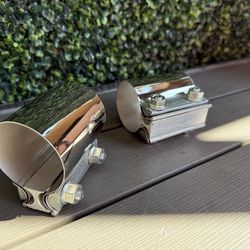 2Pcs 2.25 Inch Butt Joint Band Clamps for Exhaust Muffler Repair,304 Stainless Steel