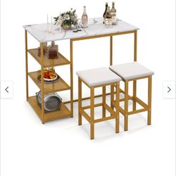 table bar table with stools 