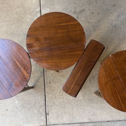 4 Wooden Folding End Tables