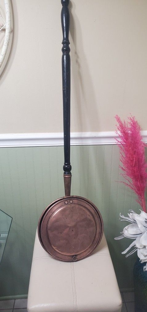Antique English Copper Bed Warmer