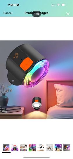 Brand new in box LED Wall Mounted Light, Bedside Lamps with Bluetooth Speaker 3000mAh Rechargeable Wall Sconces Lamp, Dimmable Cordless Wall Lights Ma