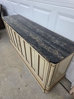 Antique marble top   Thomasville Empress cabinet