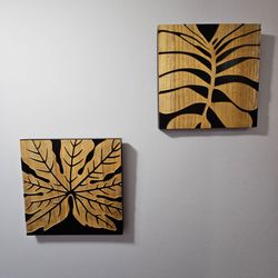 WoodenLeaf Wall Art 2 Piece