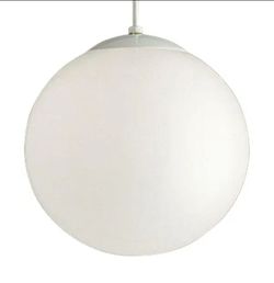 Progress Lighting 1-Light White Pendant with White Opal Glass