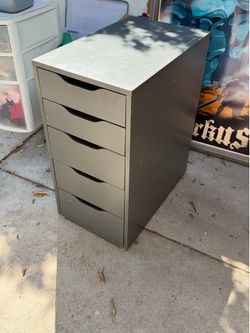Black / Dark Gray 5-Drawer Office Storage Unit