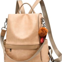 Leather Backpack with Bow, Small Backpack, Cute Casual Travel Backpack for Girls and Women (M)