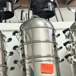 Olla Nuevas Tamalera De Accero Con Tapa/ New Stainless Steamer Pot