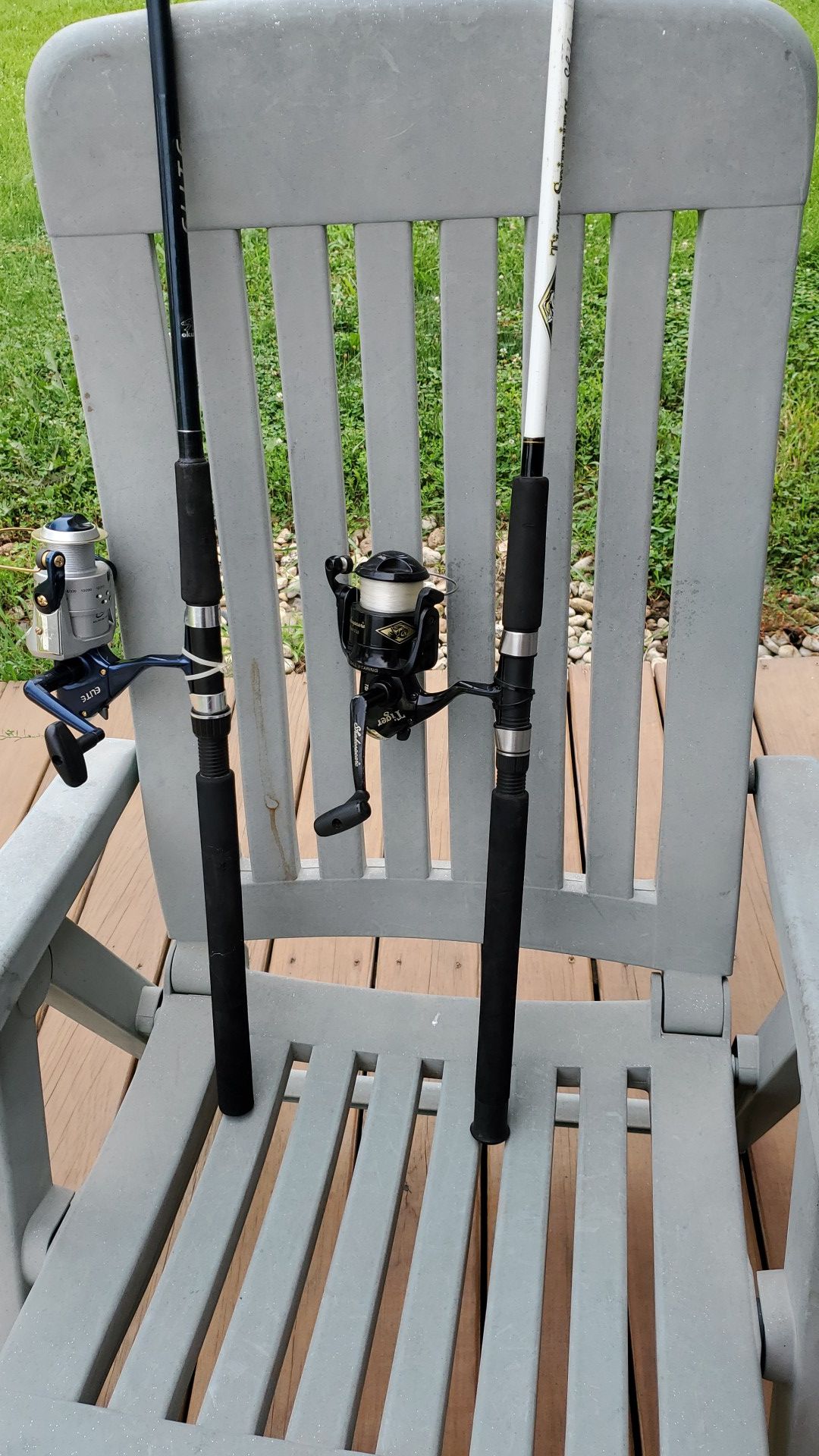 2 large cat fishing rods and reels