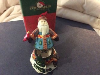 Vintage Kurt Adler porcelain hinged Christmas box. If Ad Is Up, I Still Have Item. Make Offer