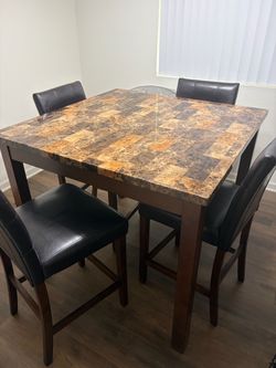 Counter Height Dining Table Set with 4 Chairs