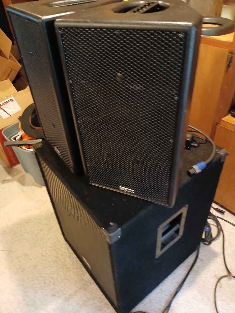Dj Gear Chruch Or Band 2 EAW Tops And  S.A Sub Powerd Plug And Play With Bluetooth USB  Mixing Board 