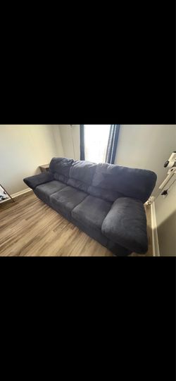 Navy Blue Sleeper Sofa with Pull-Out Bed