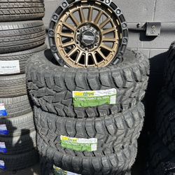 LT 285/70/17 TBB MUD TERRAIN TIRES AND NEW LOCK RIMS 17” 6X139.7 TOYOTA TACOMA 4RUNNER CHEVY GMC SIERRA Silverado