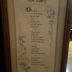 ANTIQUE 50+ YRS HOUSE BLESSING FRAMED