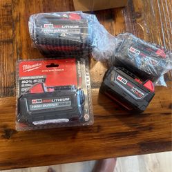 Milwaukee Batteries Various Sizes 5.0 6.0 8.0