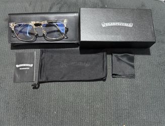 Clear and Gold Chrome Heart Glasses W/box