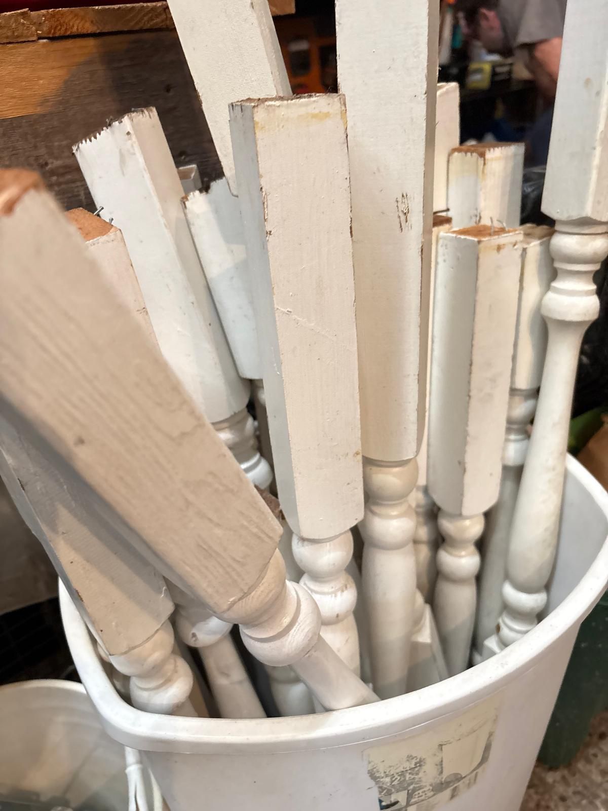 White Wooden Spindles