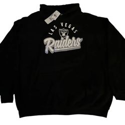 Las Vegas Raiders Spellout Black Hoodie Sweatshirt Mens 2XL New $59.99 MSRP