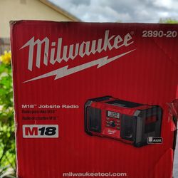 Milwaukee m18 volt jobsite radio ..70...firm on price... brand new... pickup only... first come first served...