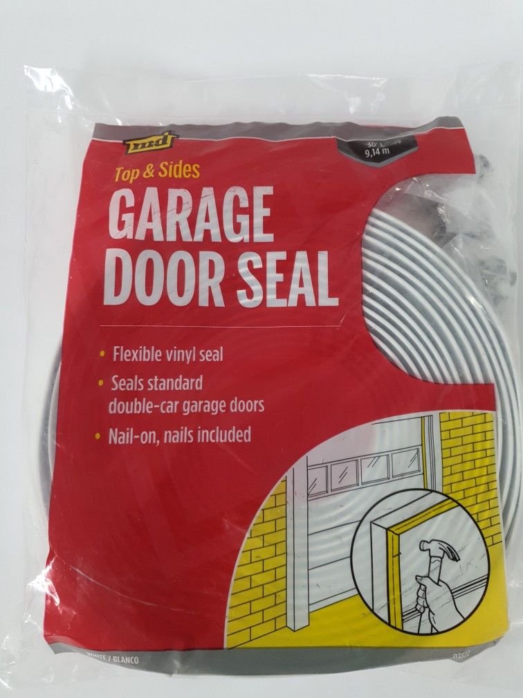 MD Vinyl Garage Door Top and Sides Seal 30 Feet Flexible Shock-Absorbing, New..
Condition is New ( Sealed Package) .
30 feet L ( 9.14 m) .
Garage door