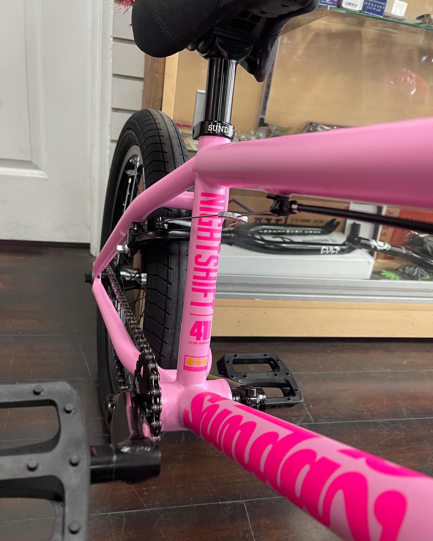 2022 Sunday Nightshift Custom 20” BMX Bike Matte Pale Pink