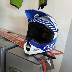 Fly Racing Motocross Helmet Blue White DOT approved brand new available in different sizes