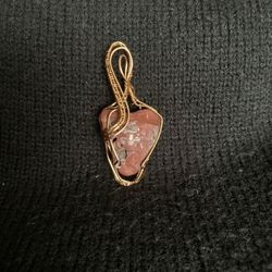 Handmade Wire Wrapped Red Jasper Pendant 